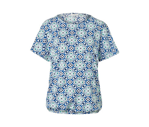 Tchibo - Blusenshirt mit Alloverprint - Damen - Gr. S - weiß/print