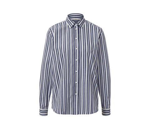 Tchibo - Gestreifte Popeline-Bluse - Damen - Gr. 40 - dunkelblau/gestreift