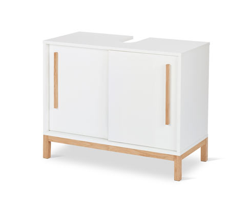 Tchibo - Waschbeckenunterschrank »Eklund« mit 2 Schiebetüren - 82,5x40x66cm - braun - Holz / Eichenholz