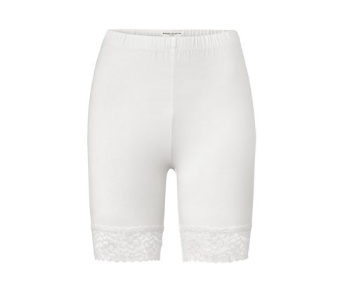 Tchibo - Radlershorts mit Spitzenborte - Damen - Gr. S - weiß