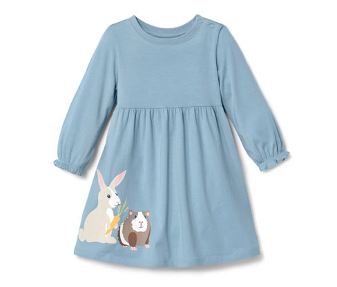 Tchibo - Kleinkind-Jerseykleid - Mädchen - Gr. 122/128 - hellblau