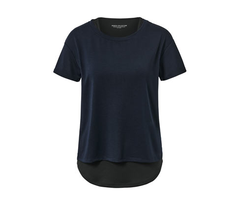 Tchibo - 2-in-1-Kurzarm-Sportshirt - Damen - Gr. S - dunkelblau