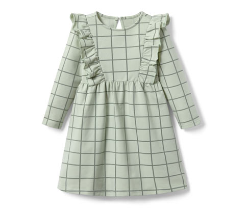 Tchibo - Kleinkind-Sweatkleid - Mädchen - Gr. 134/140 - mintgrün/kariert