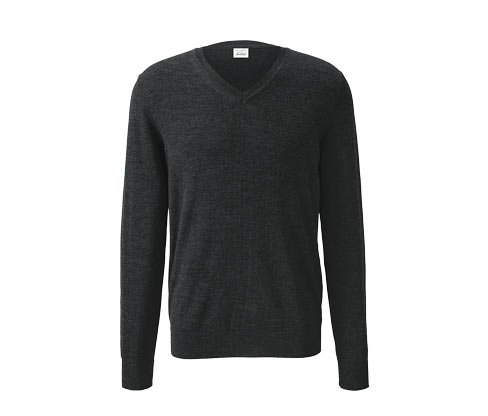Merino-Pullover mit V-Ausschnitt