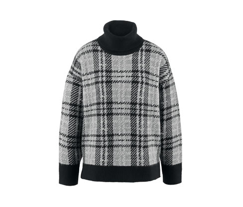 Tchibo - Strickpullover mit Rollkragen - Damen - Gr. XL - weiß/jacquard