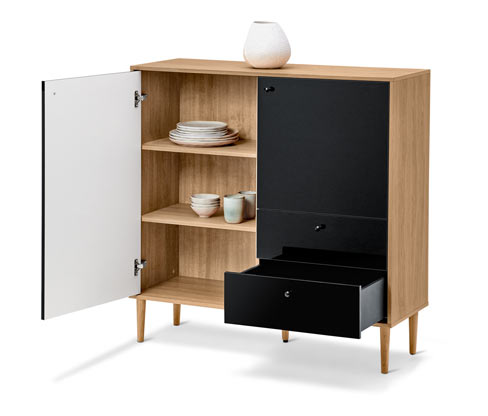 Tchibo - Highboard »Bekeson« - 110,5x40x111cm - anthrazit - Echtholzfurnier / Holz / Eichenholz