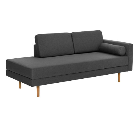 Tchibo - Récamiere »Ivo« mit verstellbarer Armlehne - 190x87x81cm - anthrazit - Buchenholz / Holz / Buchenholz