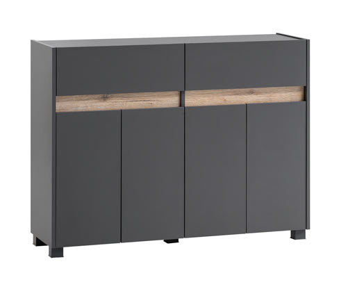 Tchibo - Kommode »Cosmo« - 112x33x85cm - anthrazit - Holz / Metall / Kunststoff
