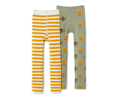 Tchibo - 2 Strickleggings - Herren - Gr. 122/128 - braun/jacquard