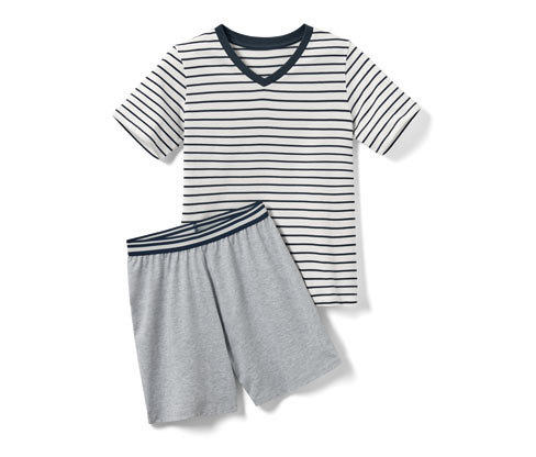 Tchibo - Kinder-Pyjama - Herren - Gr. 122/128 - dunkelblau/gestreift