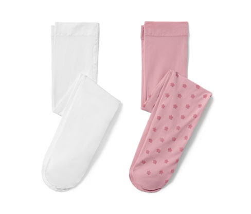 Tchibo - 2 Kinder-Feinstrumpfhosen - Mädchen - Gr. 98/104 - weiß/geblümt