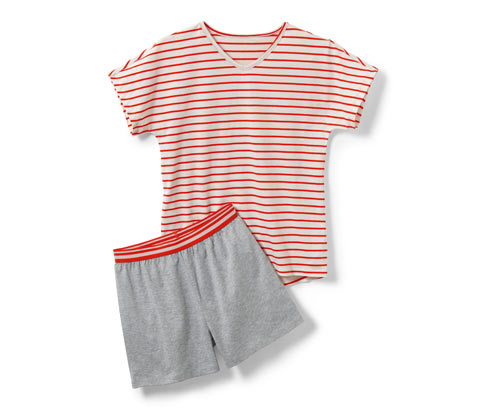 Tchibo - Kinder-Pyjama - Mädchen - Gr. 170/176 - orange/gestreift