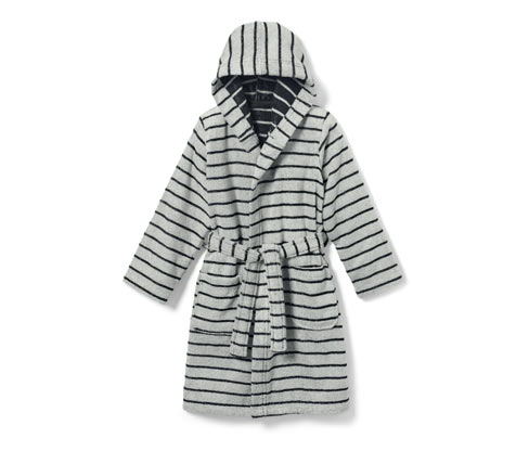 Tchibo - Kinder-Bademantel - Herren - Gr. 122/128 - schwarz/gestreift
