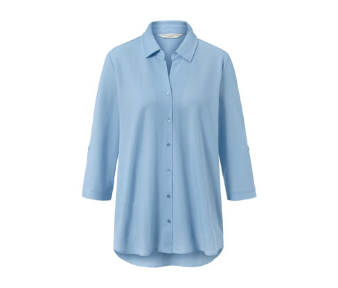 Tchibo - Piqué-Jerseybluse - Damen - Gr. 38 - hellblau