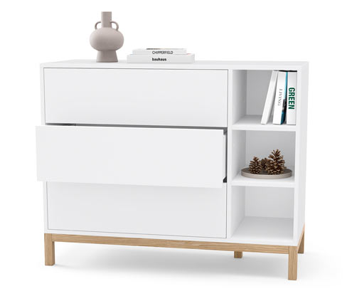 Tchibo - Kommode - 100x40,5x81,5cm - braun - Holz / Eichenholz
