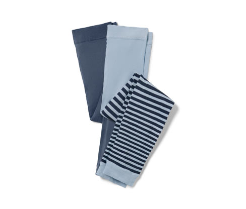 Tchibo - 2 Kinder-Feinstrumpf-Leggings - Mädchen - Gr. 110/116 - blau/gestreift