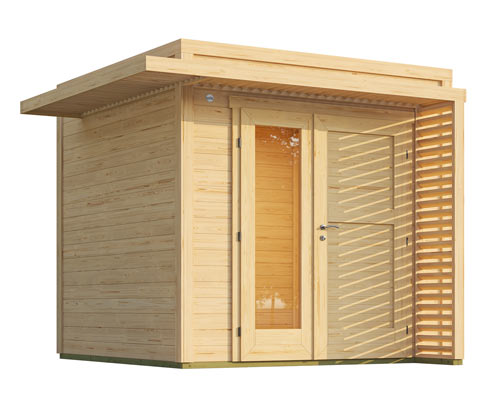 Weka Design-Gerätehaus »Pure Garden« - 285x285x233cm - anthrazit - Fichtenholz / Glas