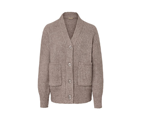 Tchibo - Grobstrick-Cardigan mit Wolle - Damen - Gr. XL - taupe