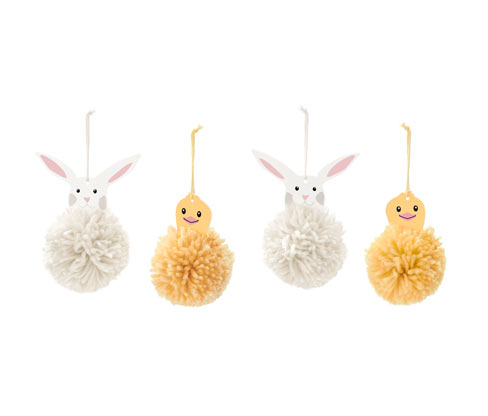 Tchibo - Oster-Pompon-Bastel-Set - weiß