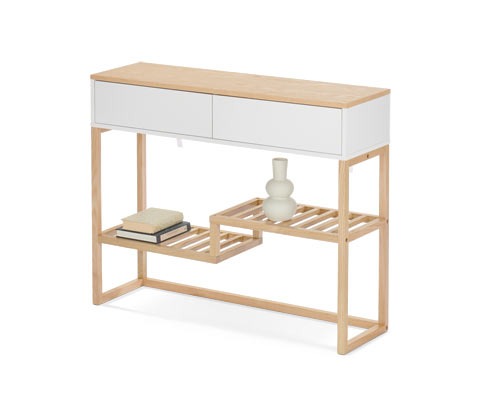 Tchibo - Konsole mit Schubladen - 100x30x81cm - braun - Holz / Eschenholzfurnier / Eschen-Massivholz