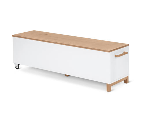 Tchibo - Bettbank mit Truhenfunktion - 134x35x39,5cm - braun - Holz / Eichenholz