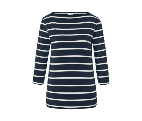 Tchibo - Gestreiftes Shirt mit 3/4-Arm - Damen - Gr. S - dunkelblau/gestreift