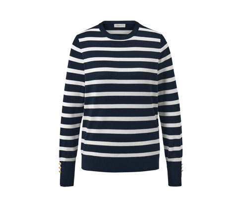 Tchibo - Gestreifter Feinstrickpullover - Damen - Gr. M - dunkelblau/gestreift