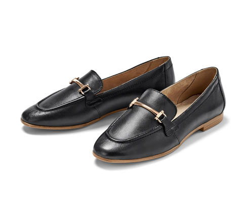 Tchibo - Leder-Loafer - Damen - Gr. 37 - schwarz