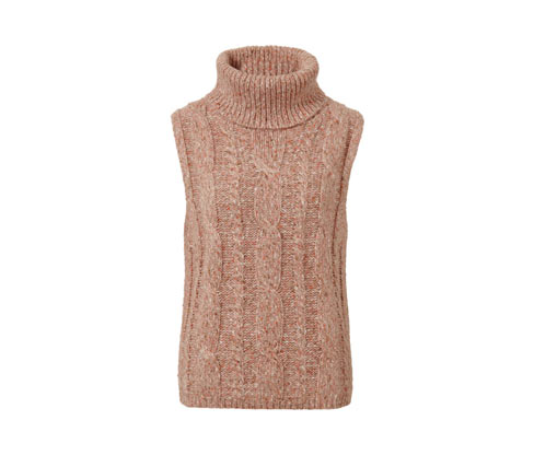 Tchibo - Strickpullunder mit Zopfmuster - Damen - Gr. L - braun