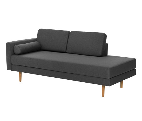 Tchibo - Récamiere »Ivo« mit verstellbarer Armlehne - 190x87x81cm - anthrazit - Buchenholz / Holz / Buchenholz