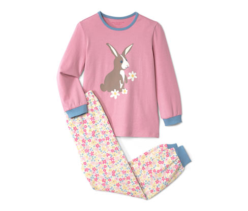 Tchibo - Kleinkind-Pyjama - Mädchen - Gr. 98/104 - hellblau/print