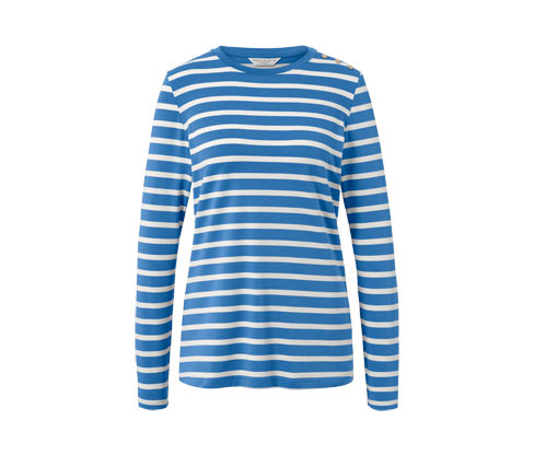 Thumbnail - Tchibo - Gestreiftes Langarmshirt - Damen - Gr. L - weiß/gestreift