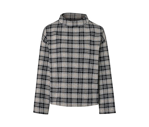 Tchibo - Kariertes Sweatshirt - Damen - Gr. S - weiß/kariert