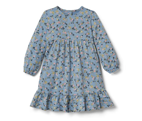 Tchibo - Baby-Jerseykleid - Mädchen - Gr. 86/92 - hellblau/geblümt