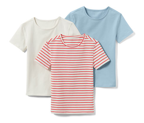 Tchibo - 3 Kinder-T-Shirts - Gr. 122/128 - hellblau