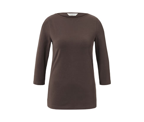 Tchibo - Shirt mit 3/4-Arm - Damen - Gr. S - dunkelbraun