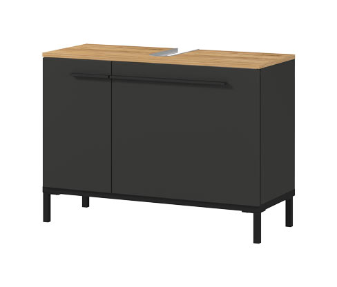 Tchibo - Waschbecken-Unterschrank »Yonkers« - 80x34x59cm - schwarz - Holz
