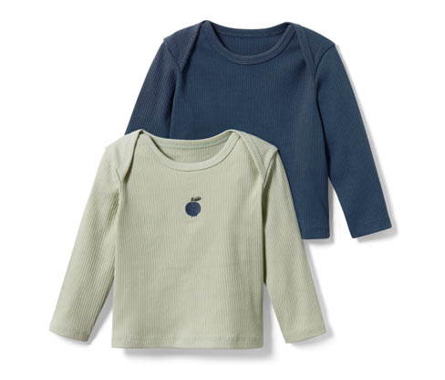 Tchibo - 2 Baby-Langarmshirts - Herren - Gr. 98/104 - blau