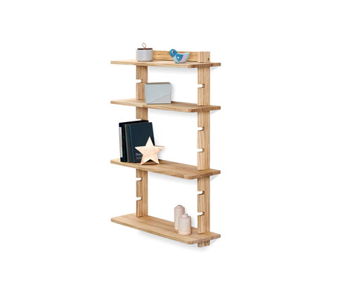 Tchibo - Wandregal mit 4 höhenverstellbaren Böden - 70x20x100cm - naturfarben - Holz