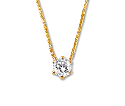 Tchibo - 585 Gold-Kette mit Brillantanhänger - gold