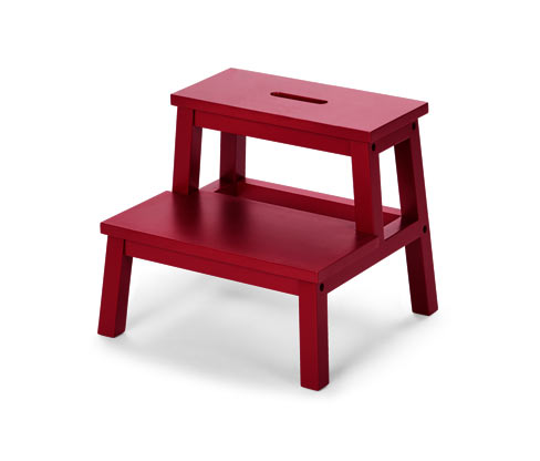 Tchibo - Tritthocker - 44,5x40,5x38cm - rot - Holz