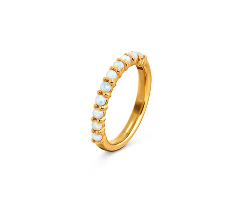 Tchibo - 925 Silber Ring mit synthetischen Opalen - Damen - Gr. 17 - weiß