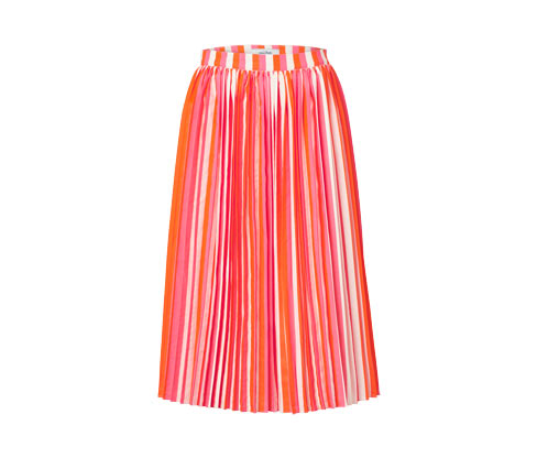 Tchibo - Gestreifter Plisseerock - Damen - Gr. 40 - orange/gestreift
