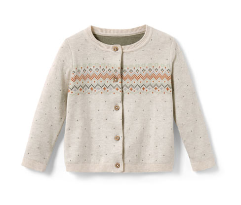 Tchibo - Kinder-Strickjacke - Herren - Gr. 122/128 - beige/jacquard
