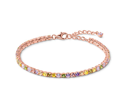 Tchibo - 925 Silber Armband Tennis Multicolor - gold