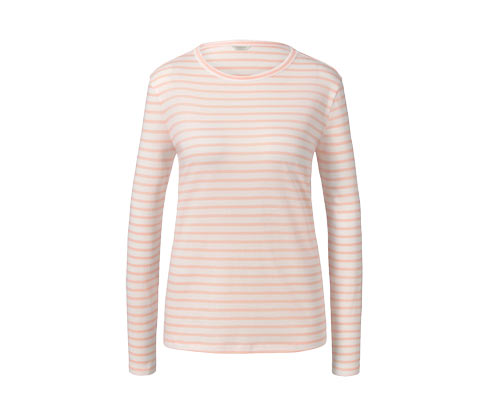 Tchibo - Langarmshirt - Damen - Gr. L - koralle/gestreift