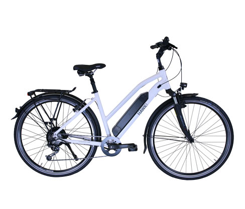 Thumbnail - Hawk Bikes E-Bike Damen »e-Trekking Lady Bafang« - hellgrau