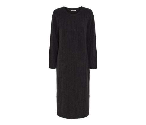 Tchibo - Geripptes Strickkleid - Damen - Gr. M - dunkelgrau