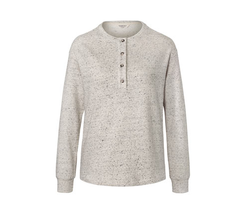 Tchibo - Sweatshirt mit Knopfleiste - Damen - Gr. XS - beige
