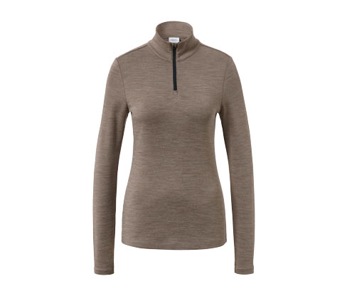 Tchibo - Shirt mit RWS-zertifizierter Wolle - Damen - Gr. L - taupe